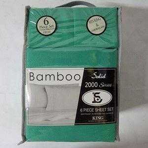 Bamboo KING Sheet Set 2000 SERIES Green 6pc Deep Pocket Sheet Set NEW Super Soft